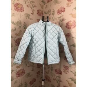 Kirkland Signature Down Quilted Cyan Jacket Coat Zipped Pockets Women's Size M
